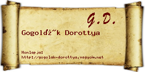 Gogolák Dorottya névjegykártya